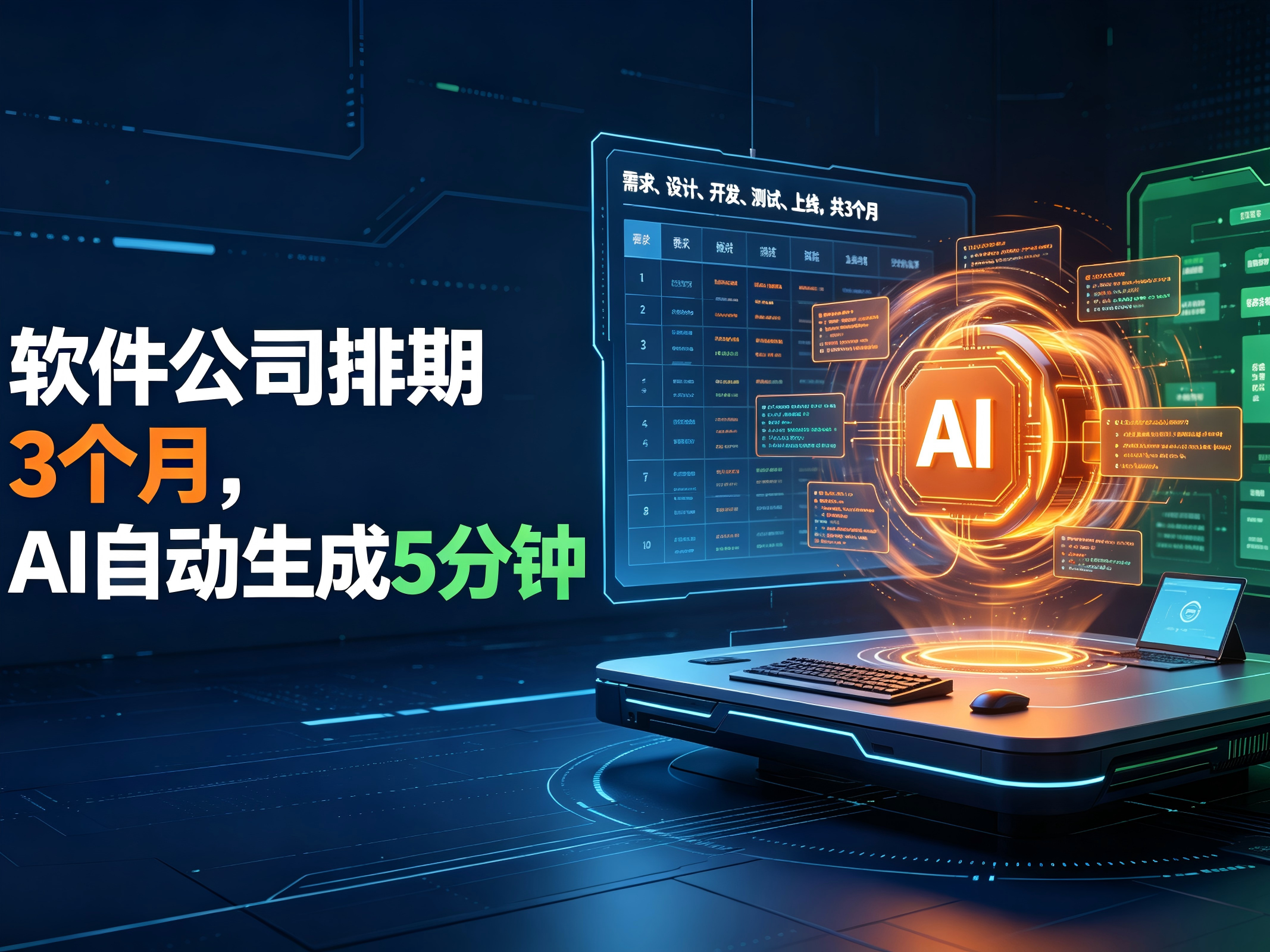 软件公司排期3个月，AI自动生成5分钟