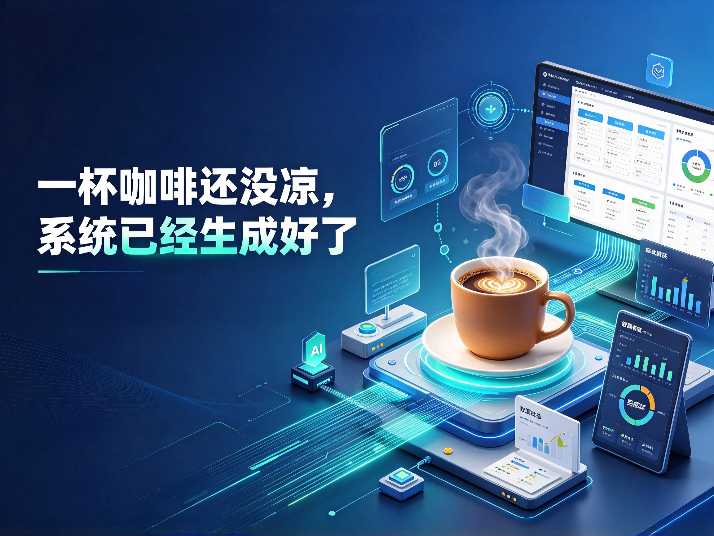 一杯咖啡还没凉，系统已经生成好了