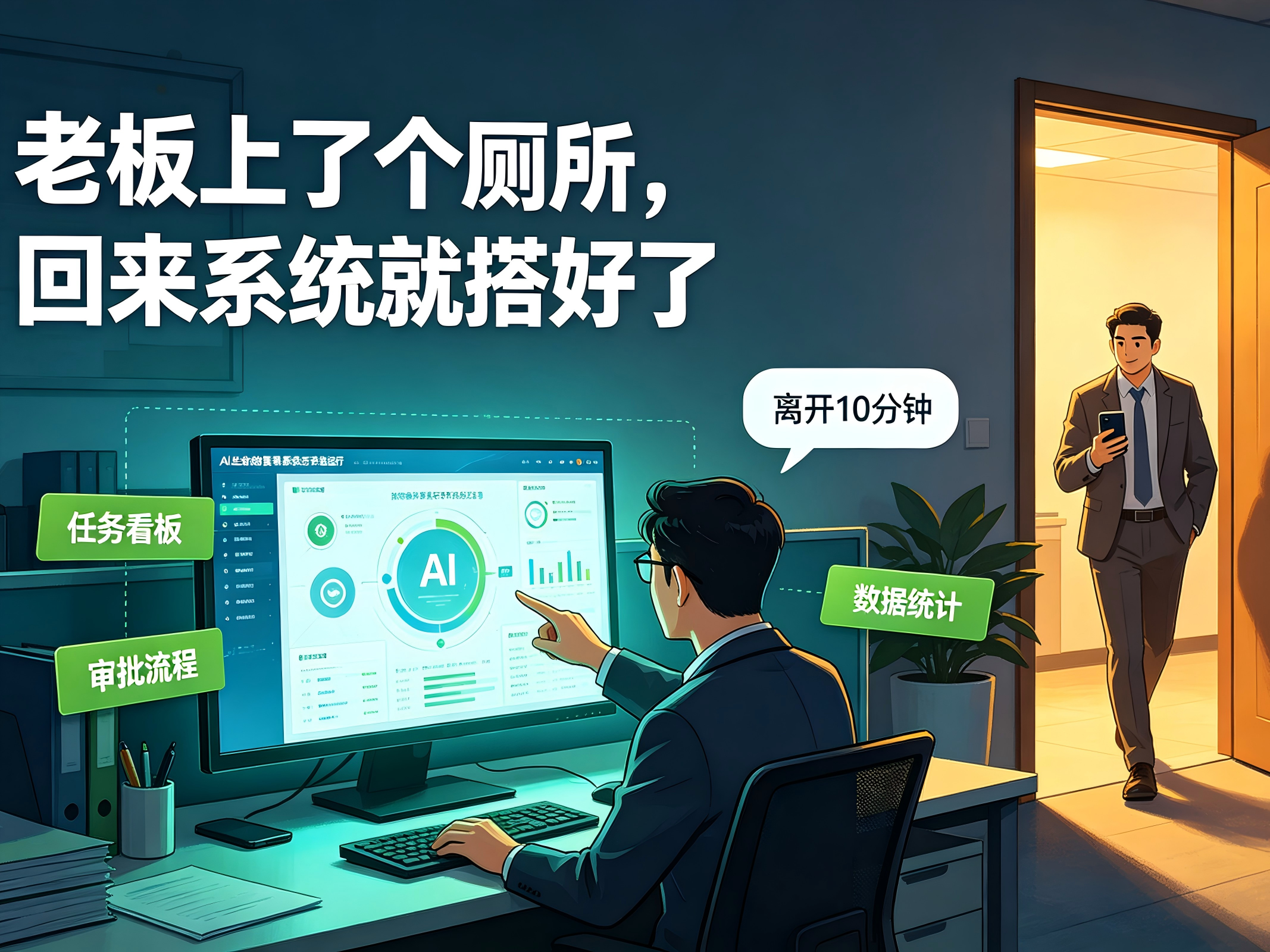 老板上了个厕所，回来系统就搭好了