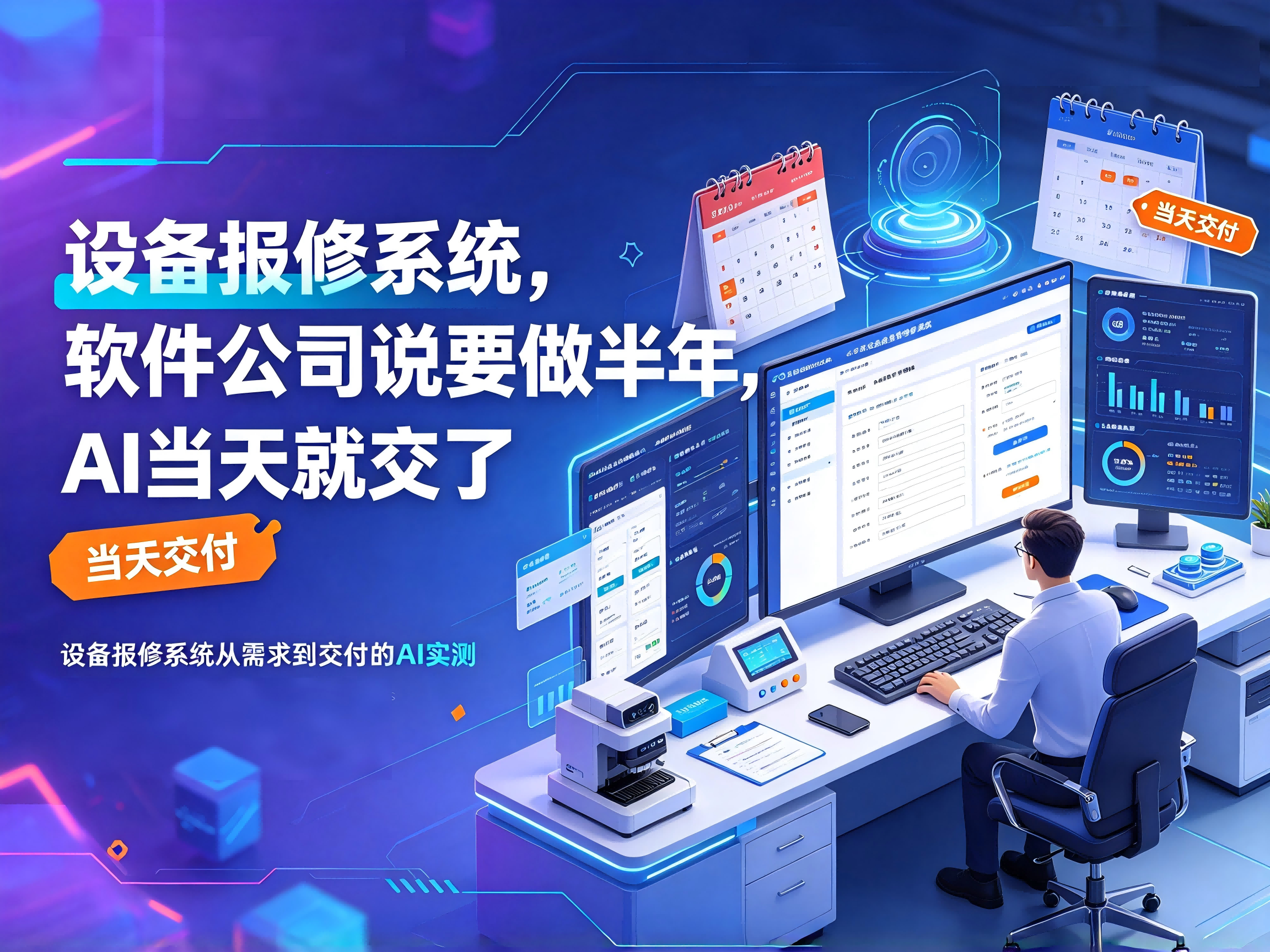 设备报修系统，软件公司说要做半年，AI当天就交了