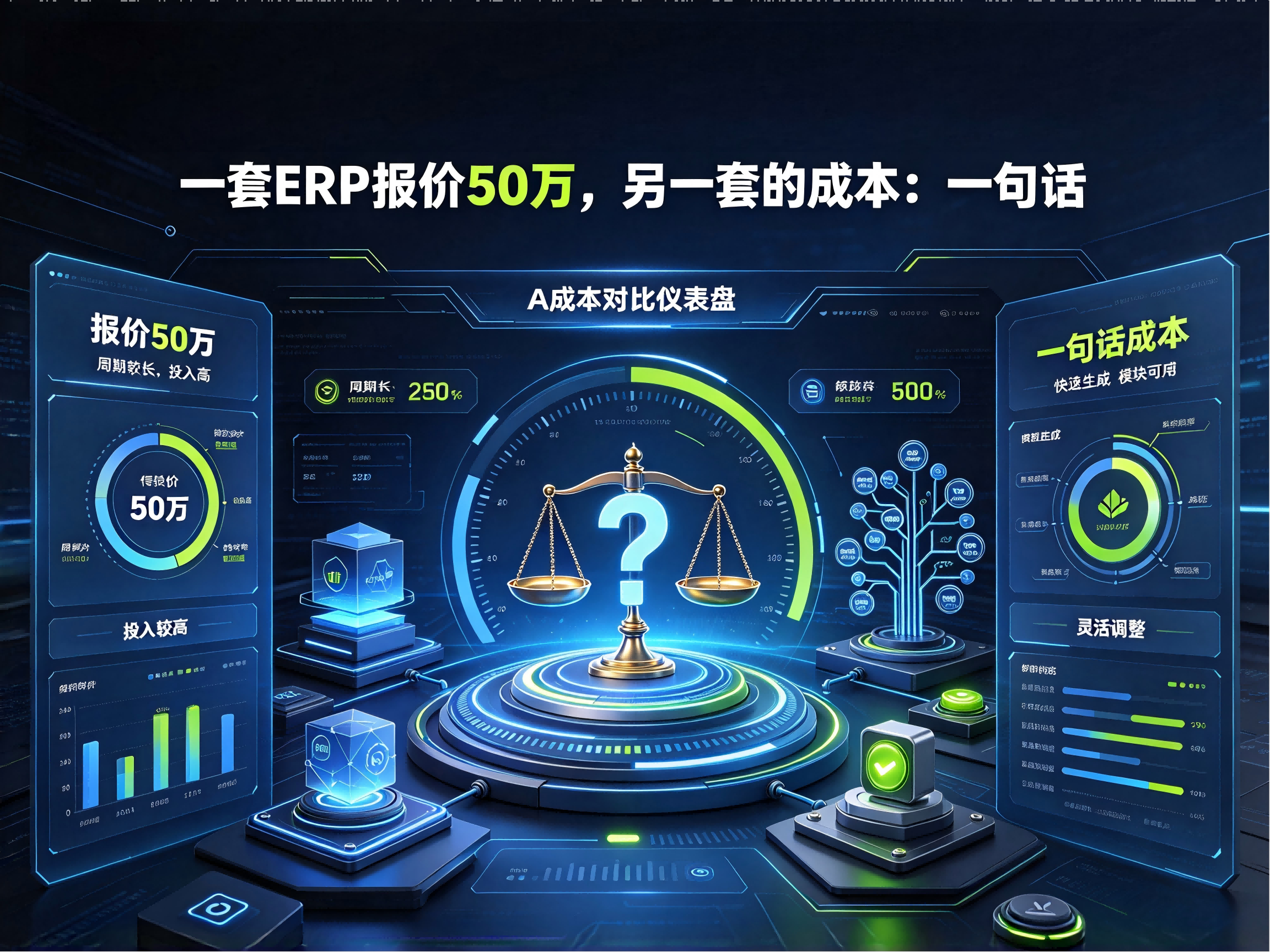 一套ERP系统成本50万，使用搭贝后的成本：一句话