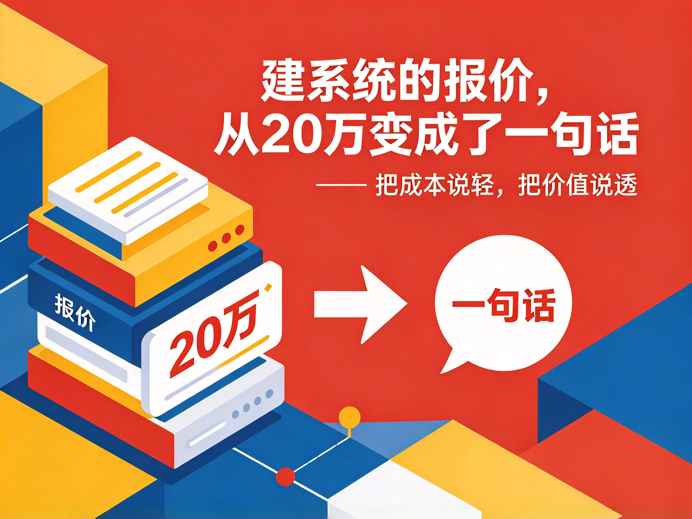 建系统的报价，从20万变成了一句话