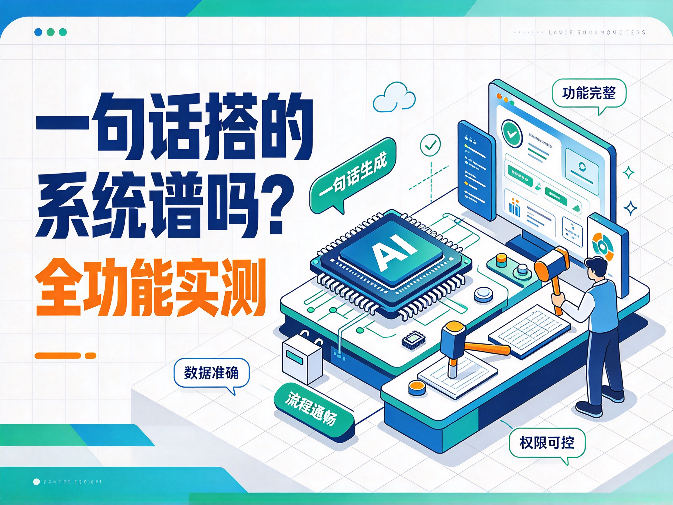一句话搭的系统靠谱吗？全功能实测