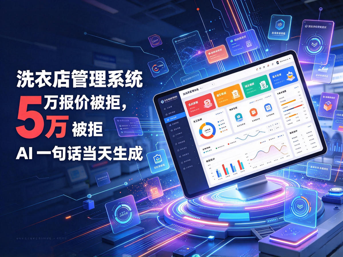 洗衣店管理系统5万报价被拒,AI一句话当天生成