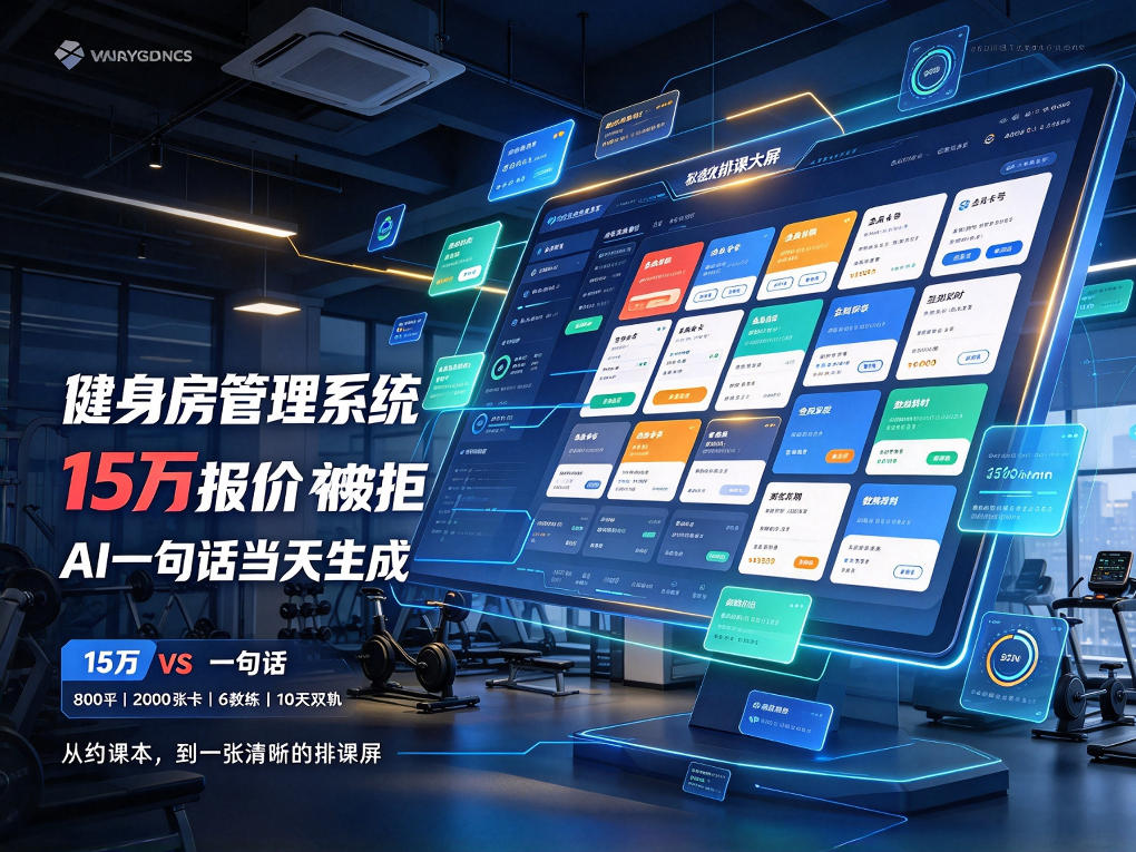 健身房管理系统15万报价被拒,AI一句话当天生成