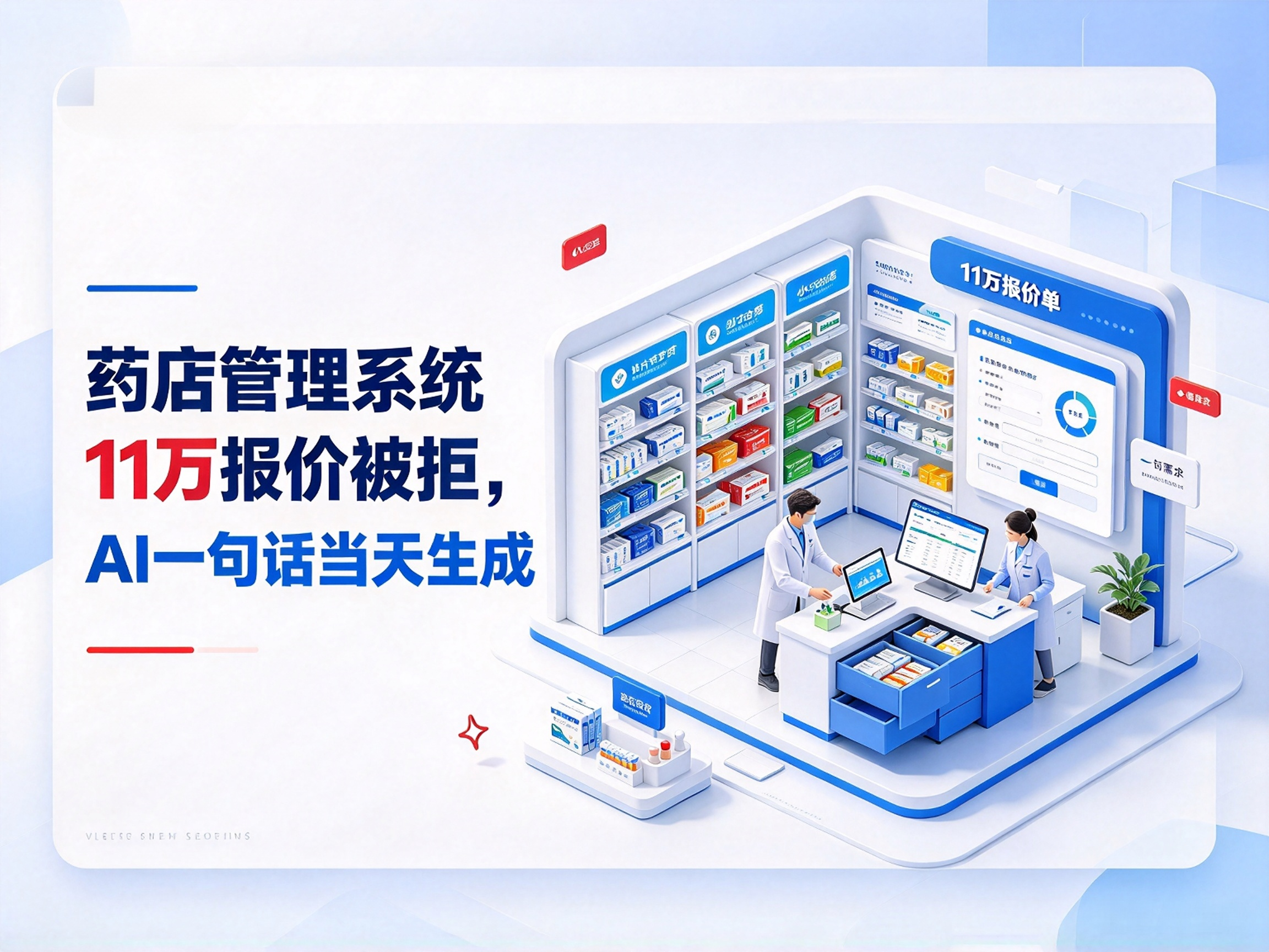 药店管理系统11万报价被拒,AI一句话当天生成