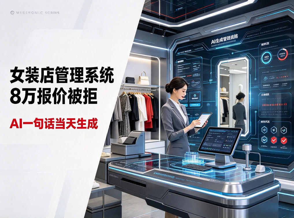 女装店管理系统8万报价被拒，AI一句话当天生成